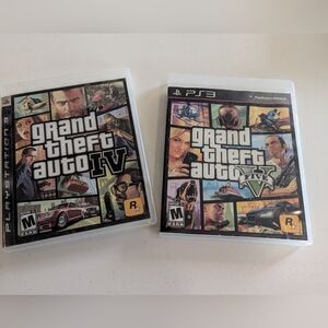 Sony PlayStation 3 Grand Theft Auto IV and V No Manual PS3 GTA